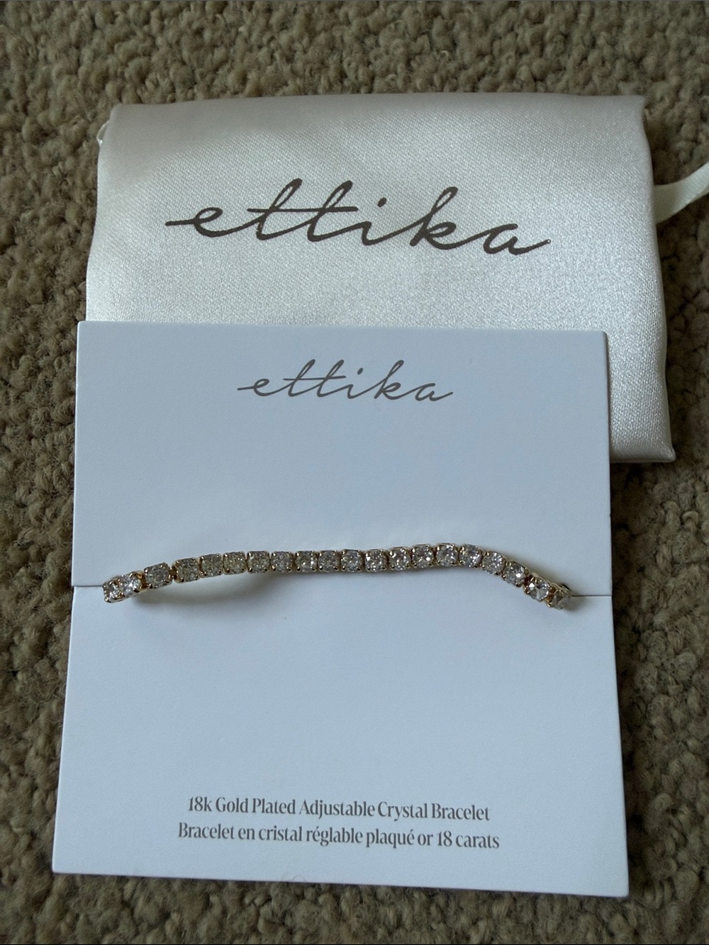ettika Gold Crystal Bracelet - Gold and Clear